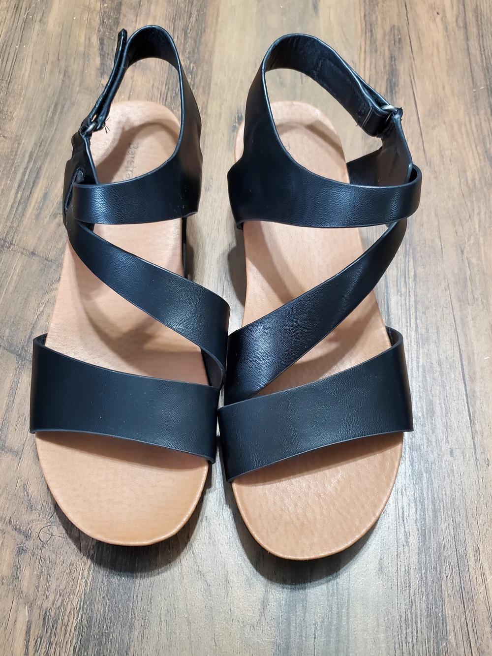 BareTraps Black Crisscross Strap Sandals